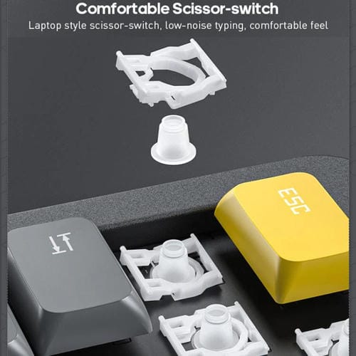 Teclado inalámbrico IMICE AN-800 Bluetooth modo dual estructura de tijera (Blanco)
