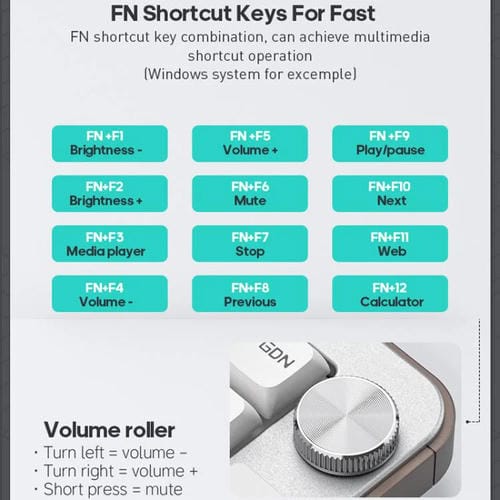 Teclado inalámbrico IMICE AN-800 Bluetooth modo dual estructura de tijera (Blanco, Gris y Naranja)