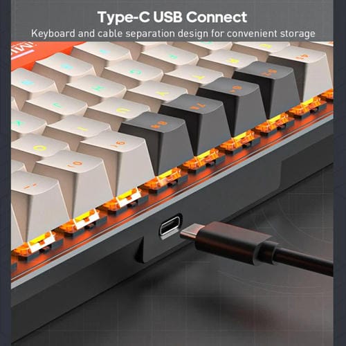 Teclado mecánico iMICE GK-690 con cable tipo C (Negro y Amarillo)