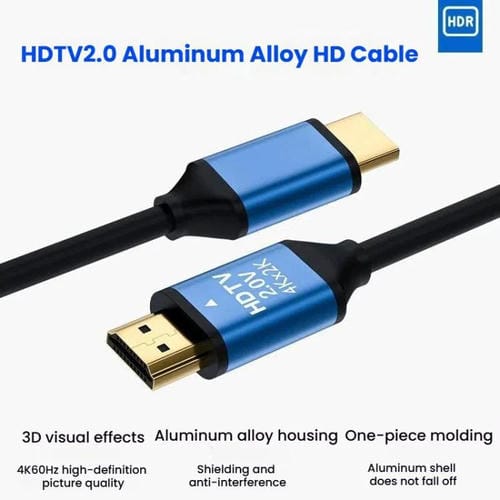 Cable HDMI VegGieg V2.0 4K60Hz conexión video para decodificador TV monitor proyección 1,5 m (Negro)