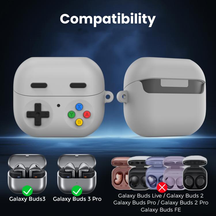 Funda protectora de silicona dividida AhaStyle DD11 para Samsung Galaxy Buds 3/3 Pro (gris claro)