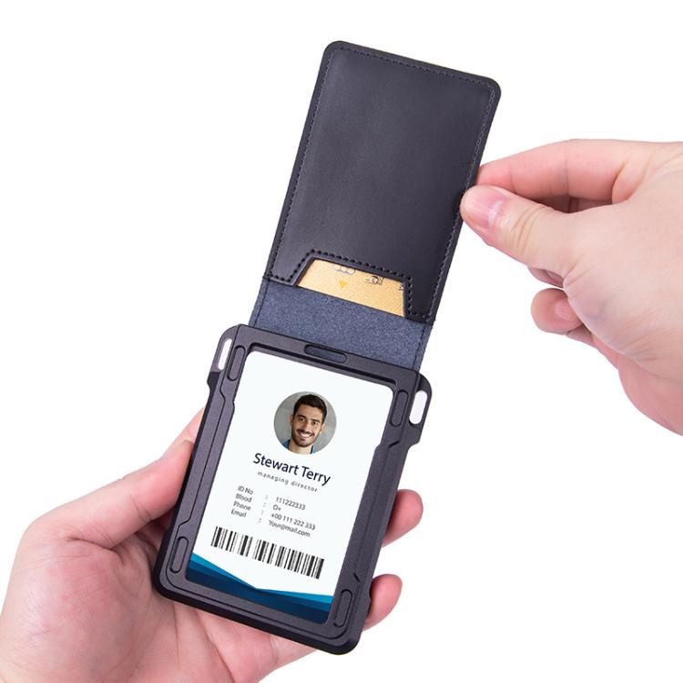 Cartera metálica de piel de vaca para tarjetas de crédito, ranura para AirTag, RFID, antirrobo (albaricoque)