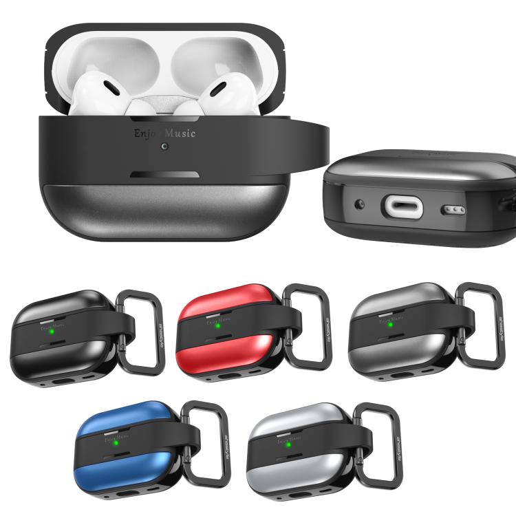 Funda protectora AhaStyle WG75-PRO2 de TPU y aleación de aluminio, resistente a arañazos y dividida, para AirPods Pro 2 (gris)
