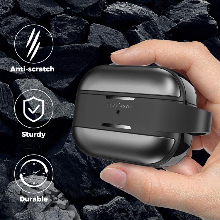 Funda protectora AhaStyle WG75-PRO2 de TPU y aleación de aluminio, resistente a arañazos y dividida, para AirPods Pro 2 (gris)