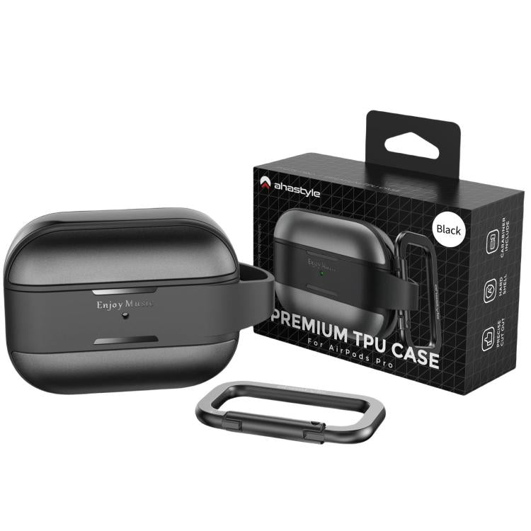 Funda protectora AhaStyle WG75-PRO2 de TPU y aleación de aluminio, resistente a arañazos y dividida, para AirPods Pro 2 (negra)