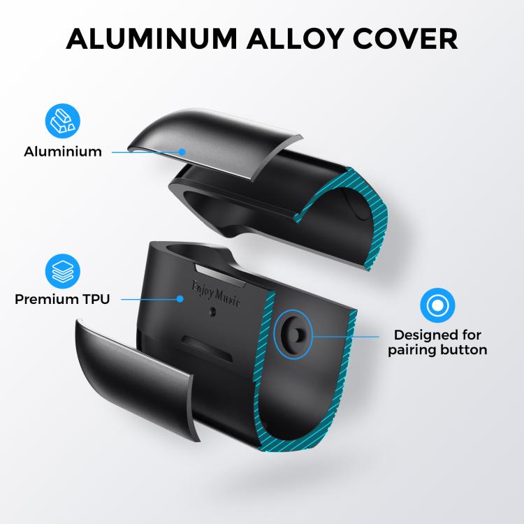 Funda protectora AhaStyle WG75-3 de TPU y aleación de aluminio resistente a arañazos para AirPods 3 (plateada)