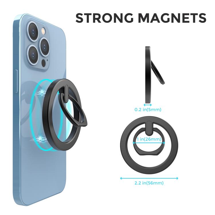 Soporte magnético de succión MagSafe AhaStyle WG82 con anillo de aleación de zinc (plateado)