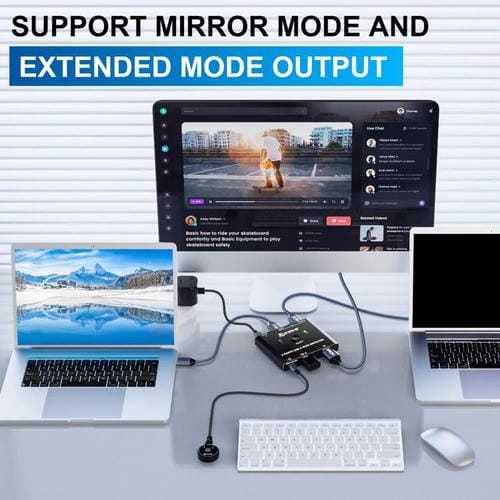 Conmutador KVM KCEVE KC-C201H 2 entradas tipo C 1 salida 4K 60 Hz