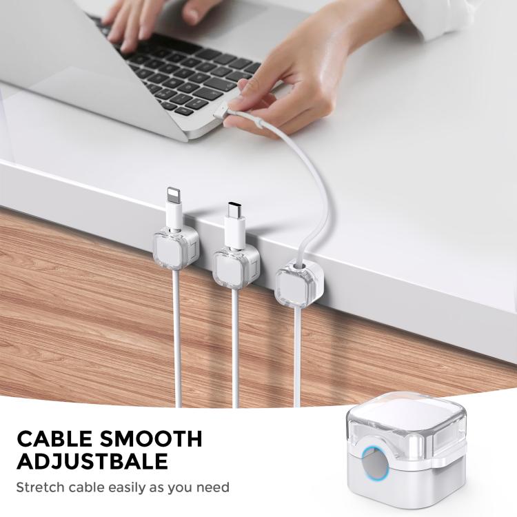 AhaStyle WG159 - Organizador de cables magnético de escritorio (6 unidades, clip de plástico) (naranja, morado y azul)