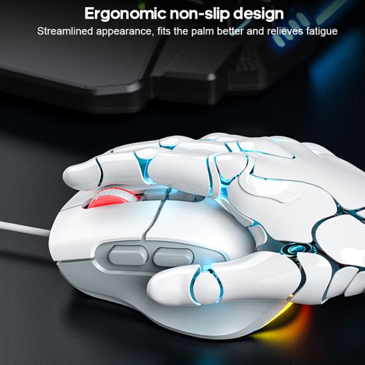 Ratón para juegos iMICE G800 7 teclas 7200 DPI con cable e iluminación LED (Gris y blanco)