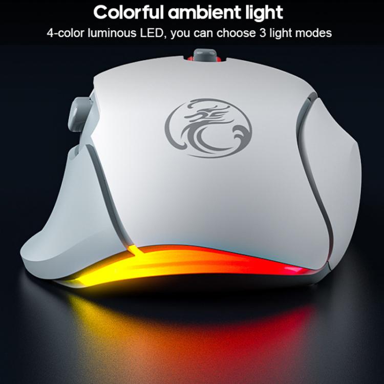 Ratón para juegos iMICE G800 7 teclas 7200 DPI con cable e iluminación LED (Gris y blanco)
