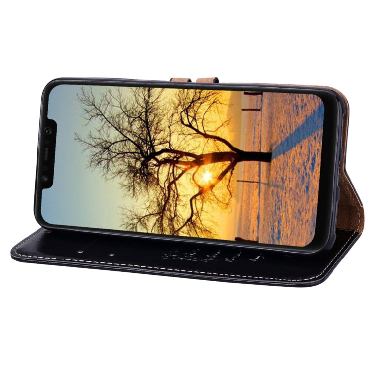 Estuche de Cuero con Tapa Horizontal con Textura de Cera de Aceite de Estilo Empresarial para Xiaomi Pocophone F1, con Soporte, Ranuras para Tarjetas y Billetera (Negro)