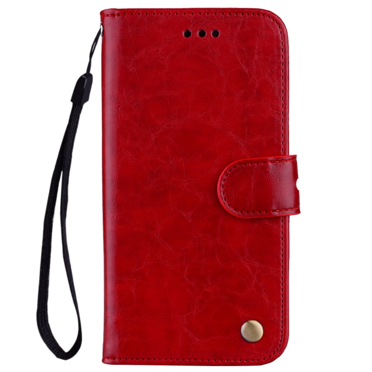 Estuche de Cuero con Tapa Horizontal con Textura de Cera de Aceite de Estilo Empresarial para Xiaomi Redmi K20 / K20 Pro, con Soporte, Ranuras para Tarjetas y Billetera (Rojo)