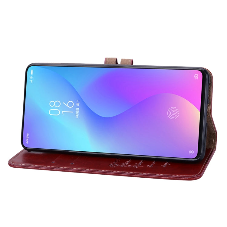 Estuche de Cuero con Tapa Horizontal con Textura de Cera de Aceite de Estilo Empresarial para Xiaomi Redmi K20 / K20 Pro, con Soporte, Ranuras para Tarjetas y Billetera (Rojo)