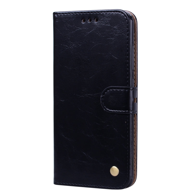 Estuche de Cuero con Tapa Horizontal con Textura de Cera de Aceite de Estilo Empresarial para Xiaomi Mi 8, con Soporte, Ranuras para Tarjetas y Billetera (Negro)