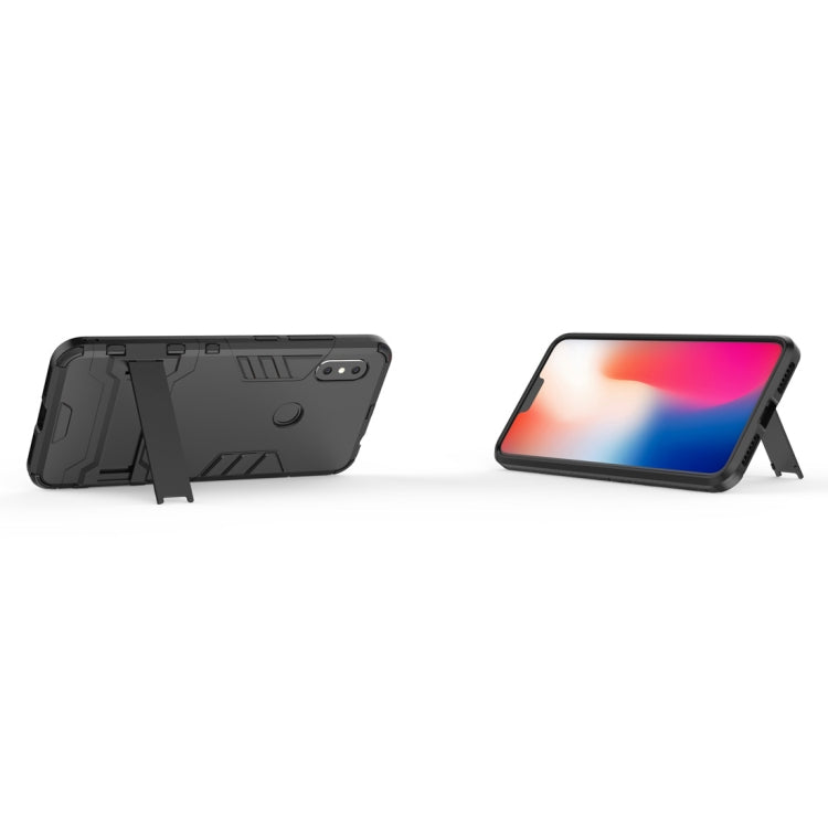 Carcasa de PC + TPU a Prueba de Golpes para Xiaomi Redmi Note 6, con Soporte (Negro)