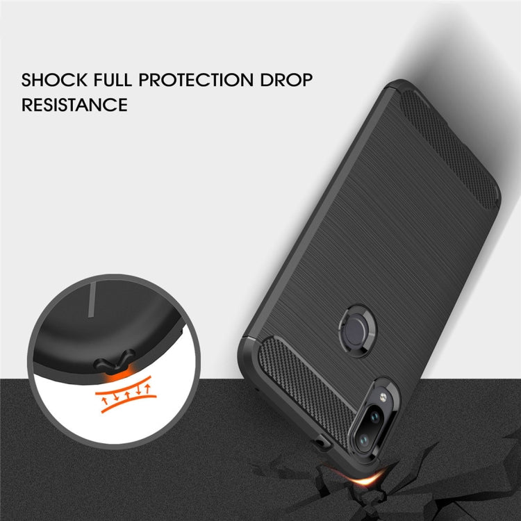 Carcasa de TPU de Fibra de Carbono con Textura Cepillada para Xiaomi Mi Play (Rojo)