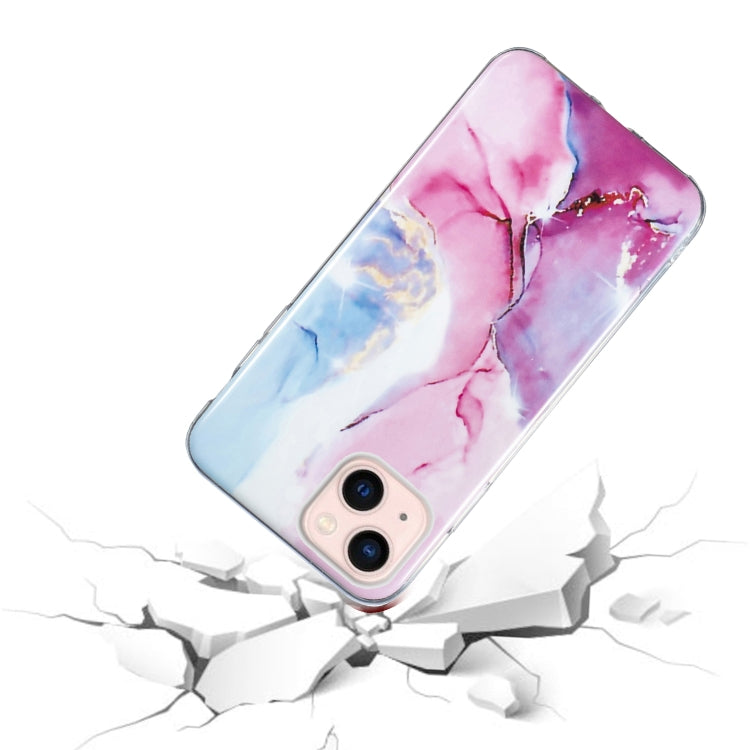 Caja del Teléfono Imd Marble TPU para iPhone 15 (Rosa Azul) - MOVILSTORE
