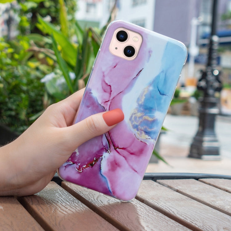 Caja del Teléfono Imd Marble TPU para iPhone 15 (Rosa Azul) - MOVILSTORE