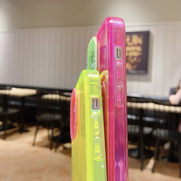 Para iPhone 15 Caja de Teléfono de TPU Transparente con Marco de Lente de Contraste de Color (Transparente + Verde) - MOVILSTORE