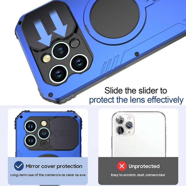Para iPhone 15 Camera Shield Magsafe Holder Life Funda Impermeable para Teléfono (Azul) - MOVILSTORE