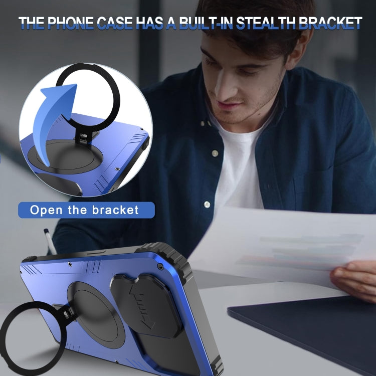 Para iPhone 15 Camera Shield Magsafe Holder Life Funda Impermeable para Teléfono (Azul) - MOVILSTORE