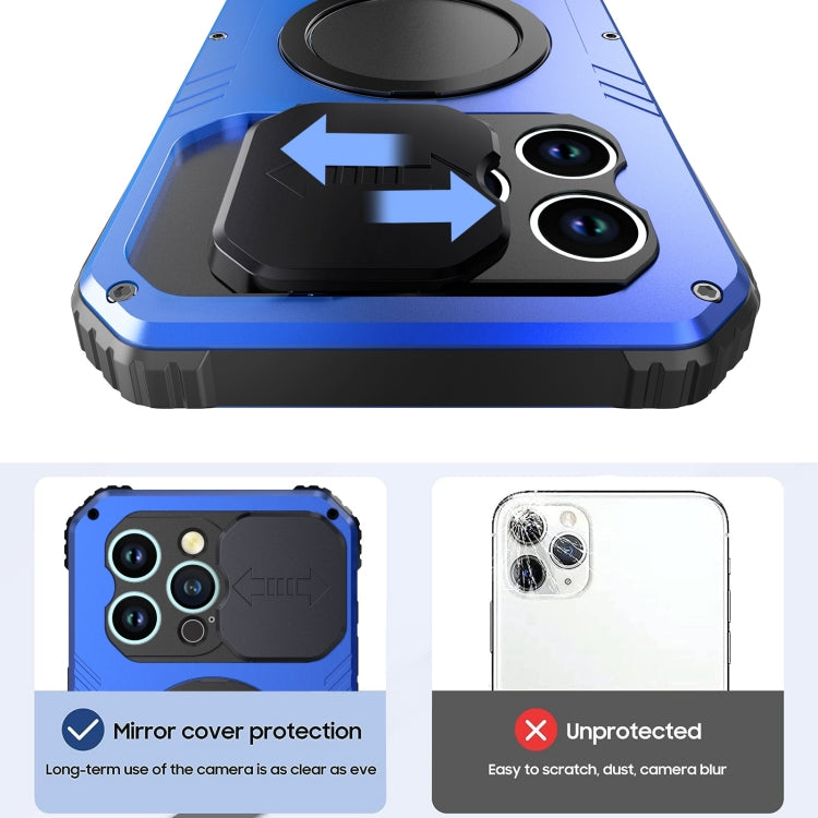 Para iPhone 15 Camera Shield Magsafe Holder Life Funda Impermeable para Teléfono (Azul) - MOVILSTORE