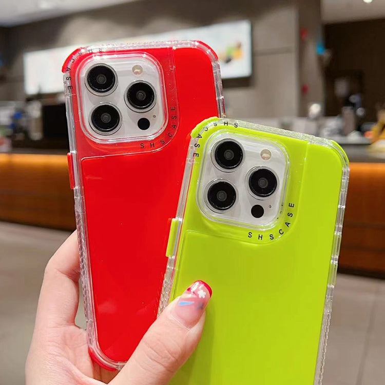 Para iPhone 15 Dreamland 3 En 1 Caja de Teléfono PC + TPU con Marco Transparente de Color Sólido (Amarillo) - MOVILSTORE