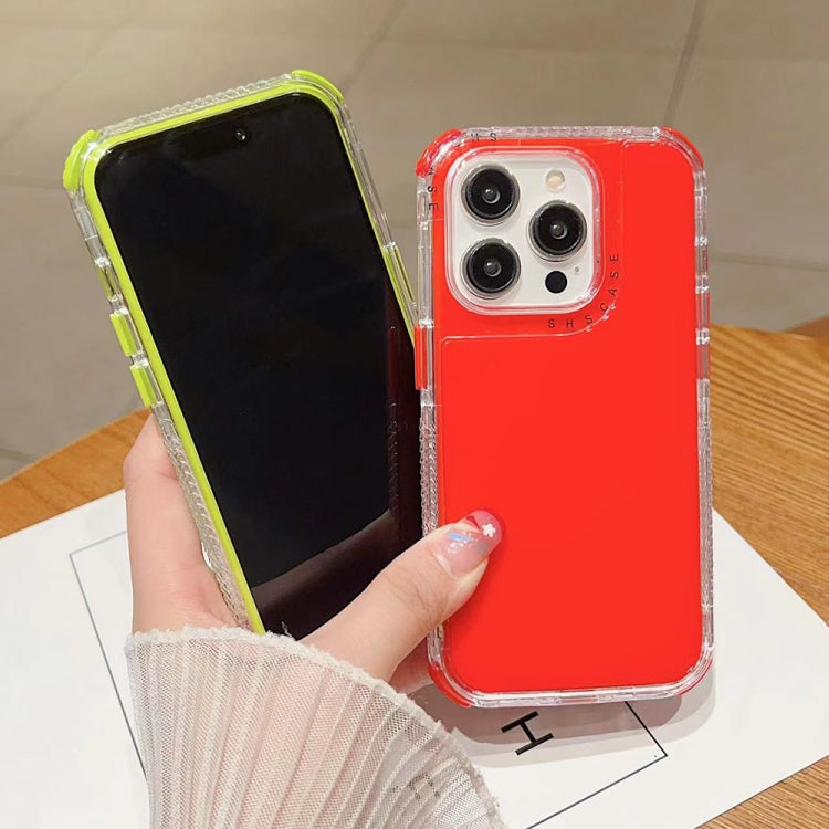 Para iPhone 15 Dreamland 3 En 1 Caja de Teléfono PC + TPU con Marco Transparente de Color Sólido (Amarillo) - MOVILSTORE