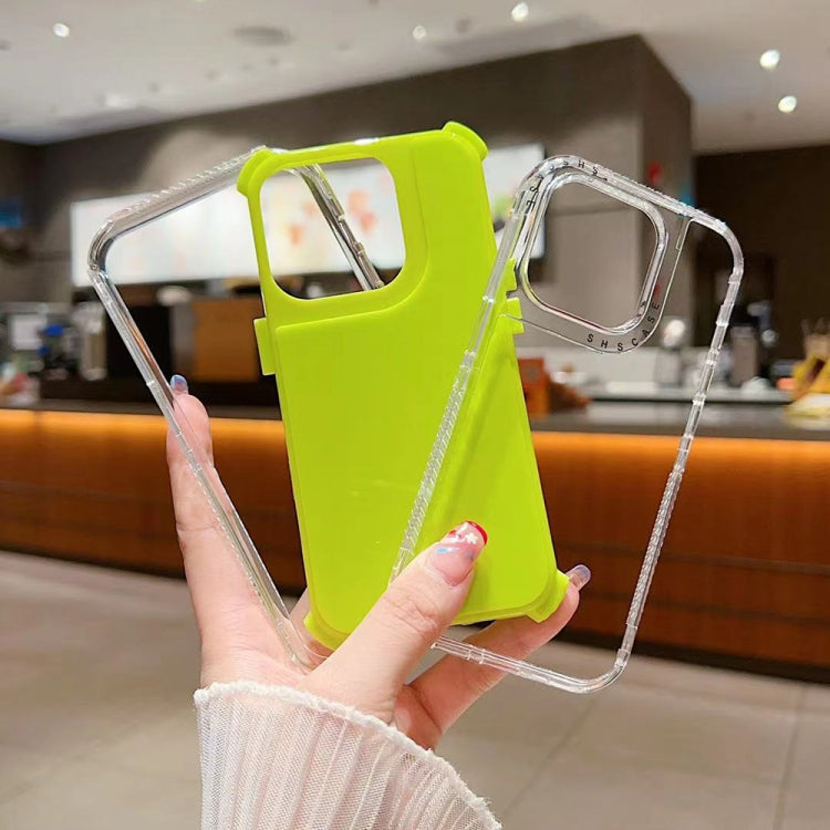 Para iPhone 15 Dreamland 3 En 1 Caja de Teléfono PC + TPU con Marco Transparente de Color Sólido (Negro) - MOVILSTORE