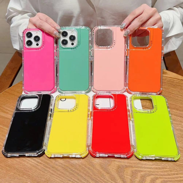 Para iPhone 15 Dreamland 3 En 1 Caja de Teléfono PC + TPU con Marco Transparente de Color Sólido (Rojo) - MOVILSTORE