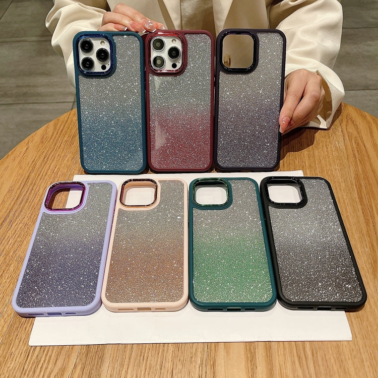 Para iPhone 15 Estuche de Acrílico para Teléfono con Galvanoplastia con Brillo Degradado (Verde) - MOVILSTORE
