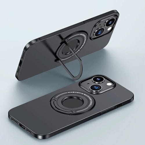 Para iPhone 15 Estuche Magnético para Teléfono Magsafe Mate con Soporte para Carrito (Negro) - MOVILSTORE