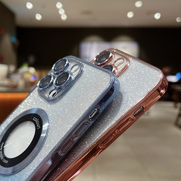 Para iPhone 15 Estuche para Teléfono de TPU con Galvanoplastia con Brillo Degradado Magsafe (Rosa) - MOVILSTORE