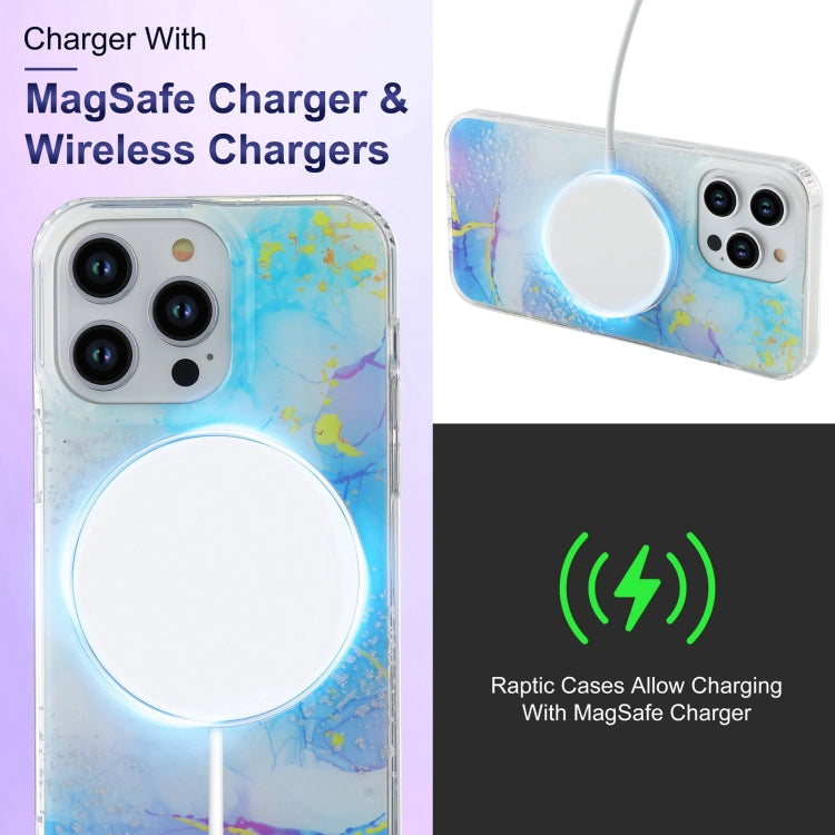 Para iPhone 15 Estuche para Teléfono Imd Marble Magsafe de Doble Cara (Púrpura Manchado) - MOVILSTORE