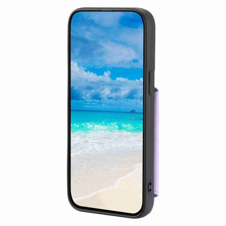 Para iPhone 15 Estuche para Teléfono Rfid con Ranuras para Tarjetas con Cremallera (Púrpura) - MOVILSTORE