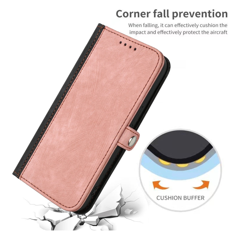 Para iPhone 15 Funda de Cuero para Teléfono con Correa de Mano con Doble Pliegue y Hebilla Lateral (Rosa) - MOVILSTORE