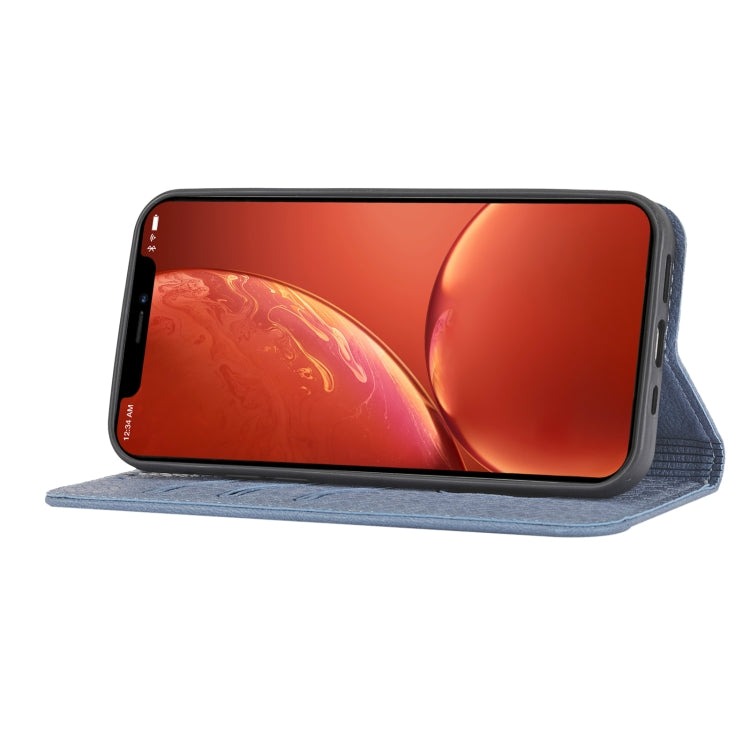 Para iPhone 15 Funda de Teléfono de Cuero Magnético con Costura de Textura Tejida (Gris) - MOVILSTORE