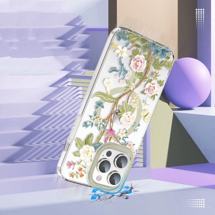 Para iPhone 15 Funda Magnética para Teléfono Magsafe de TPU (Bola de Hortensia Azul) - MOVILSTORE