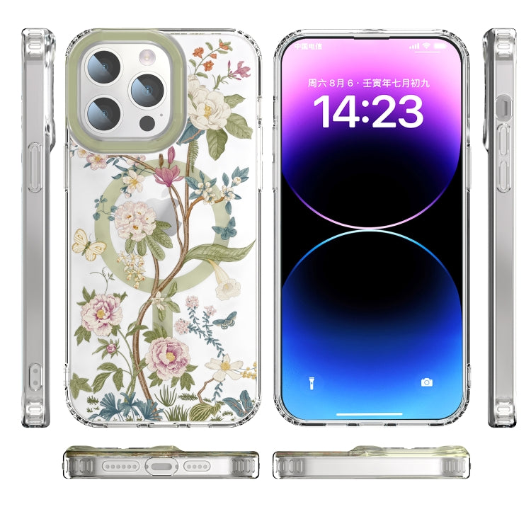Para iPhone 15 Funda Magnética para Teléfono Magsafe de TPU (Bola de Hortensia Azul) - MOVILSTORE