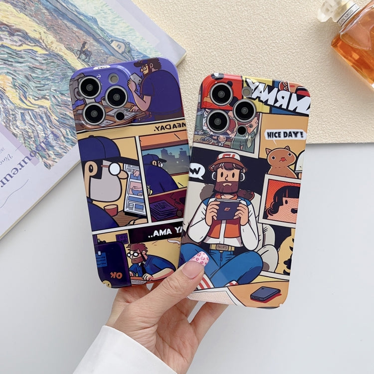 Para iPhone 15 Funda para Teléfono con Orificio Preciso para PC con Patrón Pintado (Flor Abstracta) - MOVILSTORE