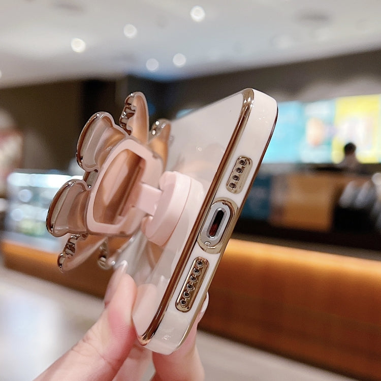Para iPhone 15 Funda para Teléfono con Soporte de Astronauta Galvanizado (Púrpura) - MOVILSTORE