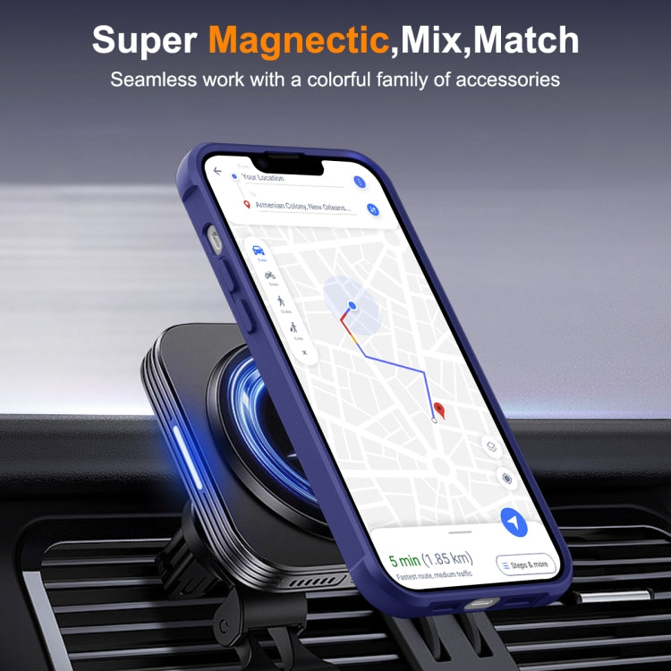 Para iPhone 15 Funda para Teléfono con Soporte Giratorio Magnético Magsafe (Azul Klein) - MOVILSTORE