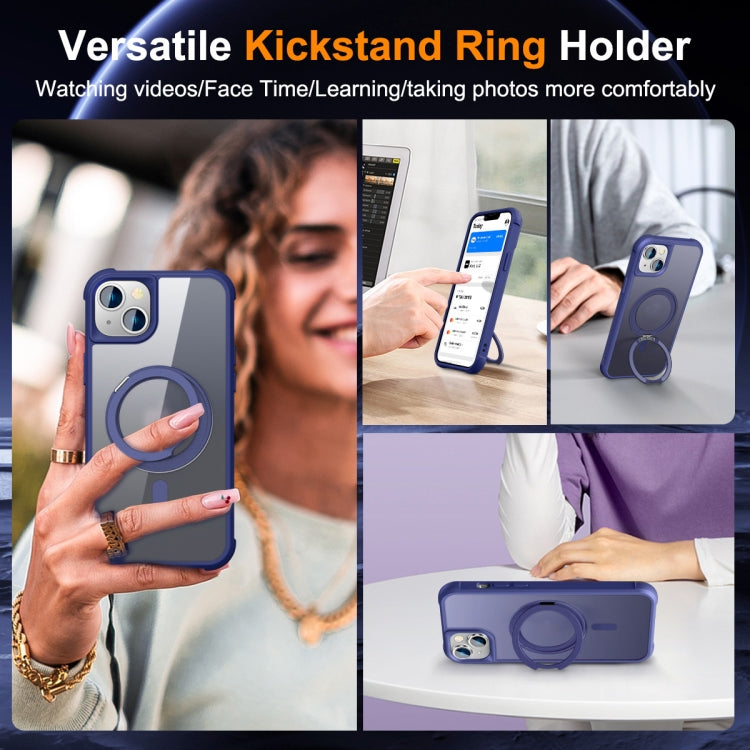 Para iPhone 15 Funda para Teléfono con Soporte Giratorio Magnético Magsafe (Azul Klein) - MOVILSTORE