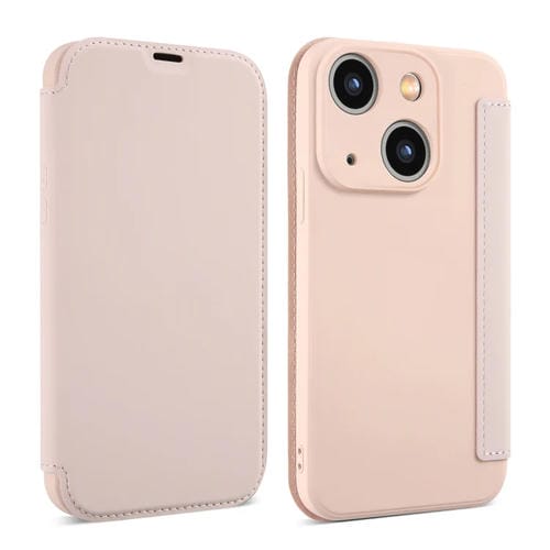 Para iPhone 15 Funda para Teléfono de Cuero con Sensación de Piel Líquida y Ranuras para Tarjetas (Rosa) - MOVILSTORE