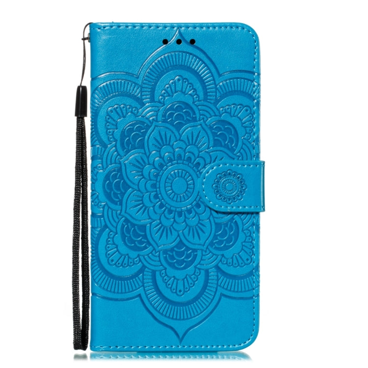 Para iPhone 15 Funda para Teléfono de Cuero con Tapa Horizontal con Patrón de Relieve de Mandala (Azul) - MOVILSTORE