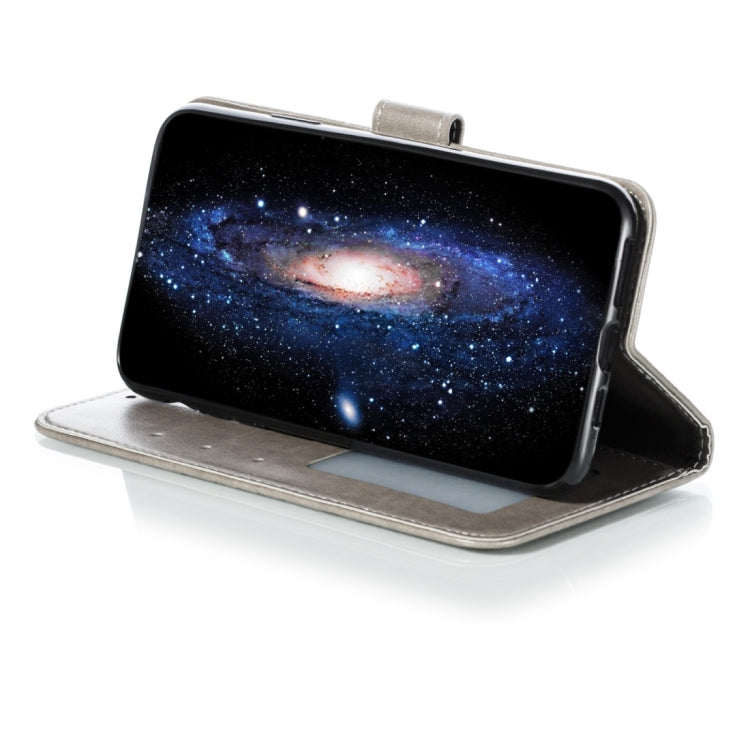 Para iPhone 15 Funda para Teléfono de Cuero con Tapa Horizontal con Patrón de Relieve de Mandala (Gris) - MOVILSTORE