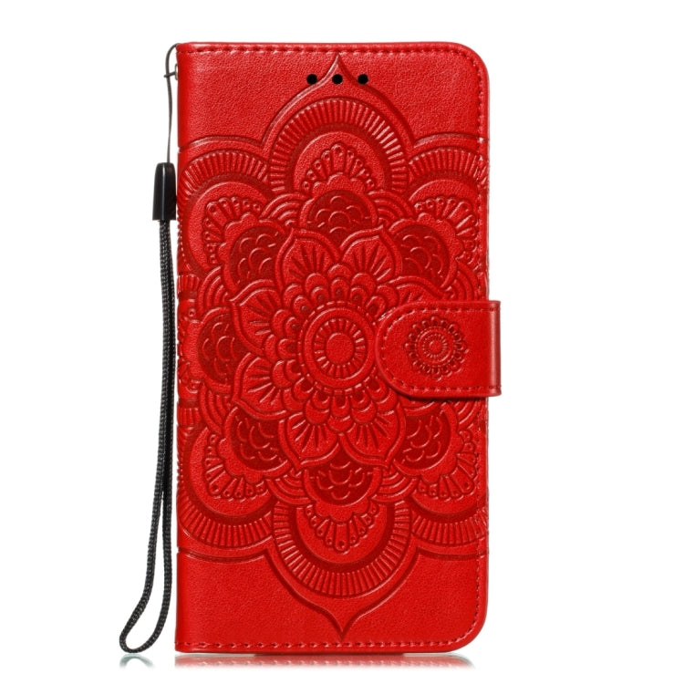 Para iPhone 15 Funda para Teléfono de Cuero con Tapa Horizontal con Patrón de Relieve de Mandala (Rojo) - MOVILSTORE