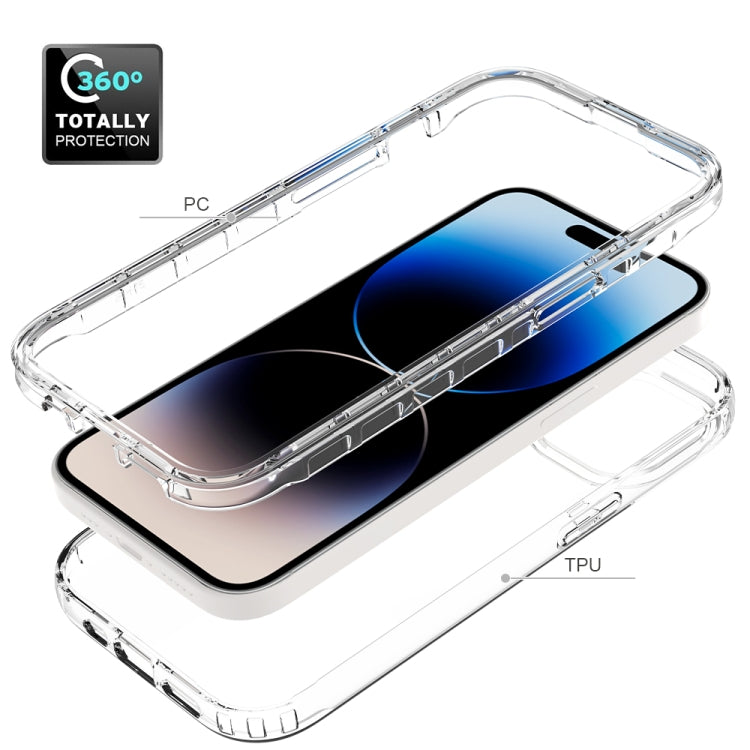 Para iPhone 15 Funda para Teléfono PC + TPU con Degradado Transparente a Prueba de Golpes (Rojo) - MOVILSTORE