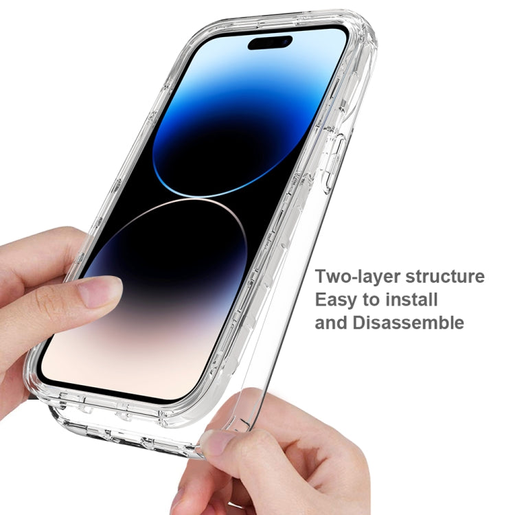Para iPhone 15 Funda para Teléfono PC + TPU con Degradado Transparente a Prueba de Golpes (Rojo) - MOVILSTORE